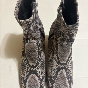 Marc Fisher Snake Print Ankle Booties